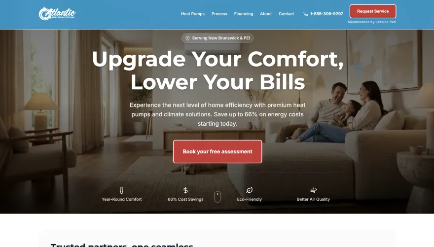 Atlantic Heating & Cooling website - custom desktop design by GrowLocal Labs